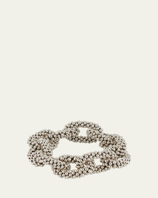 Silver Beaded Link Bracelet