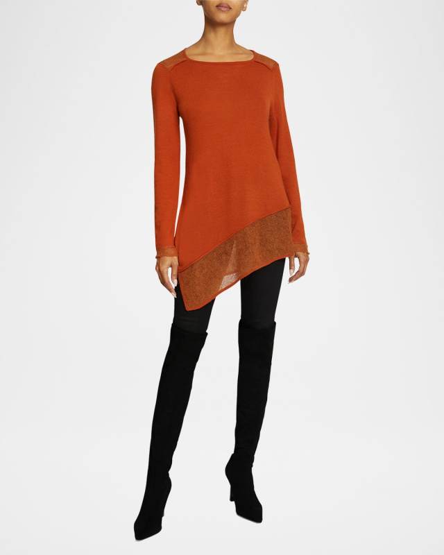 Wella Open-Knit Asymmetric Sweater