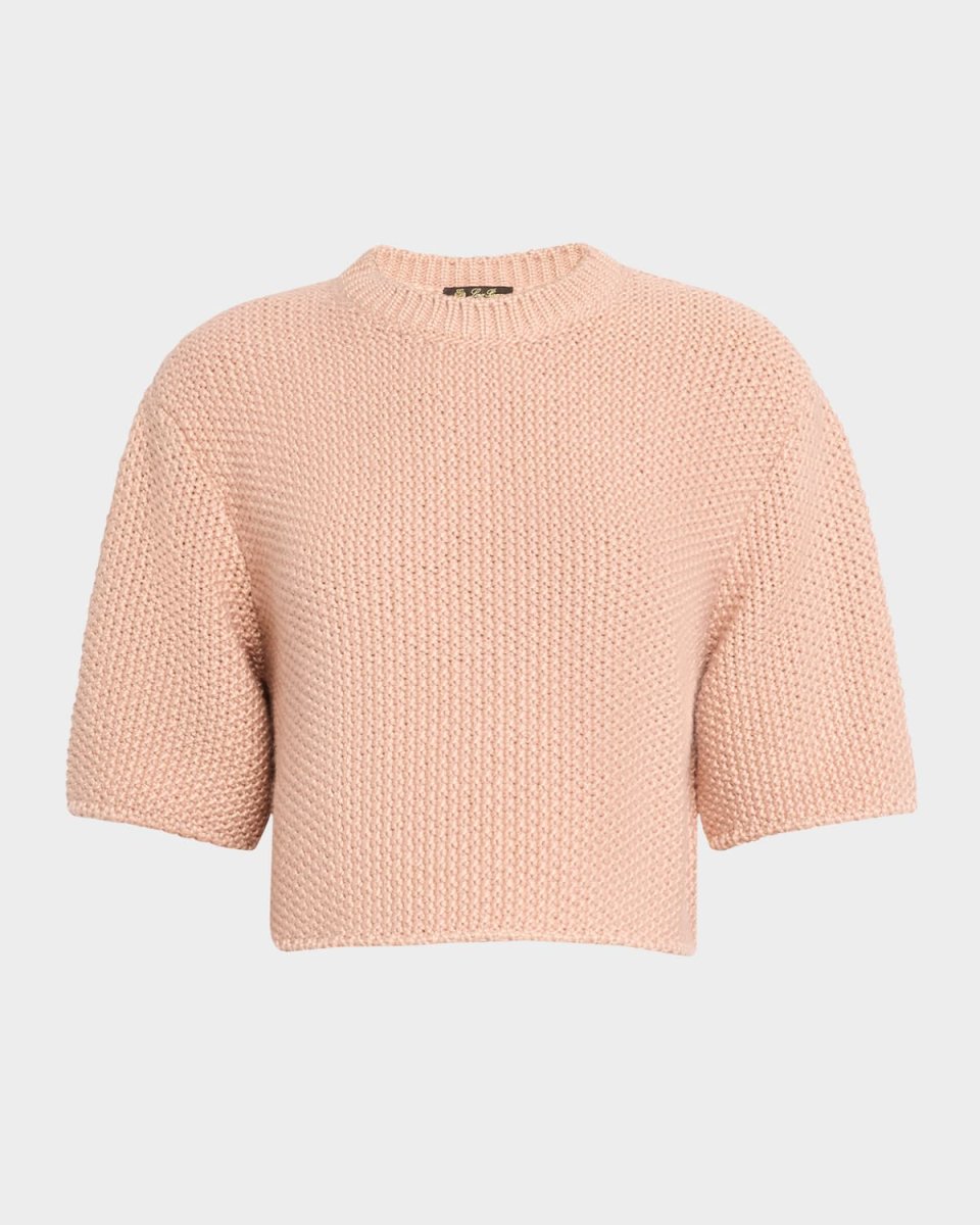 Boccioleto Cashmere-Silk Crewneck Crop Sweat