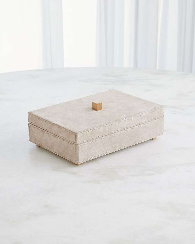 Posh Parchment Suede Box, 12"