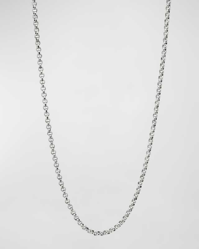 Sterling Silver Adjustable Chain Necklace, 18-20"L