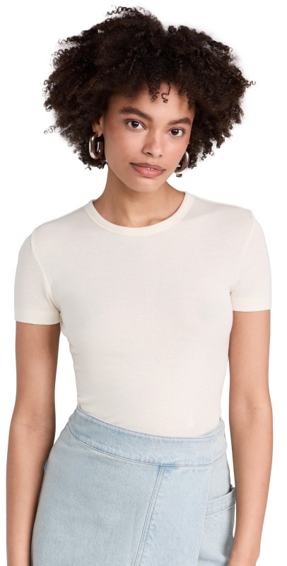 Helmut Lang Rib Tee Ivory