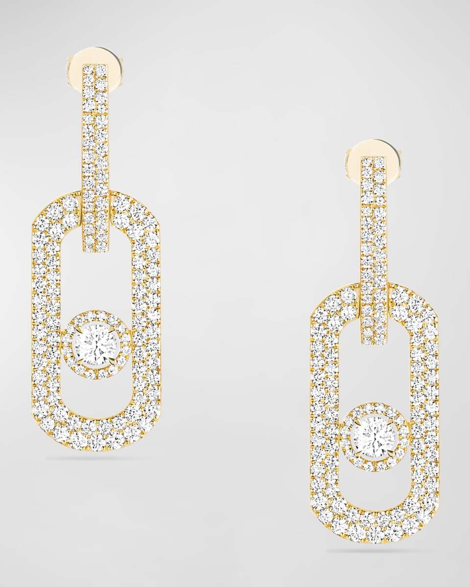 So Move XL 18K Yellow Gold Pavé Pendant Earrings