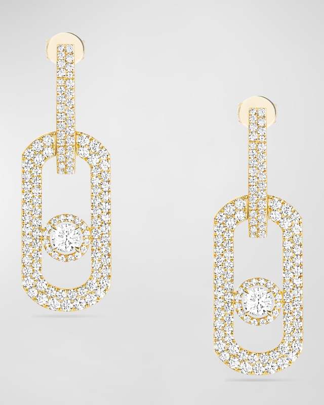 So Move XL 18K Yellow Gold Pavé Pendant Earrings