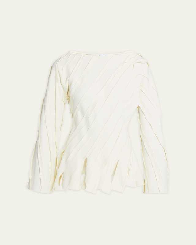 Fluid Stretch Striped Cutaway Top