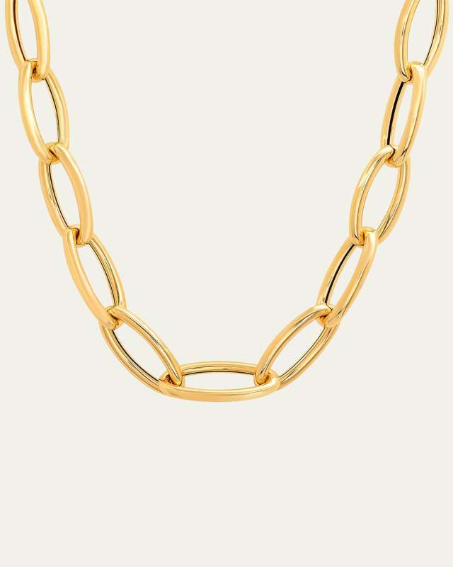 14K Yellow Gold Jumbo Link Necklace, 16"L