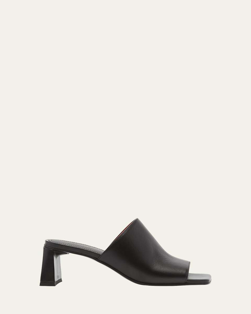 Leather Slide Mule Sandals