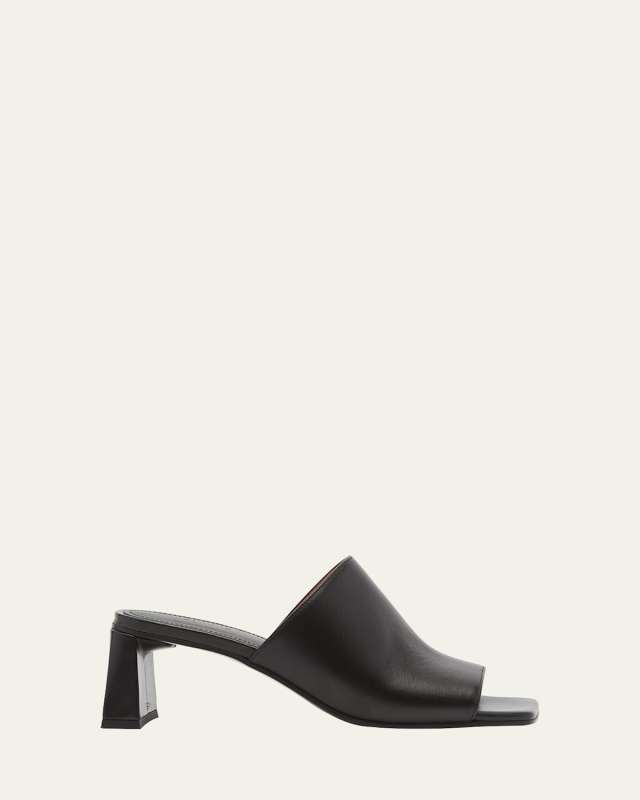 Leather Slide Mule Sandals
