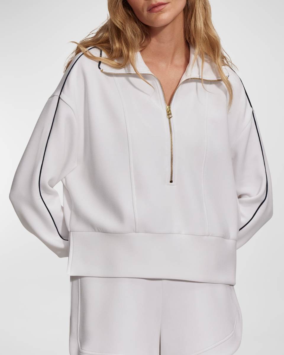 Davenport Half-Zip Cropped Sweatshirt
