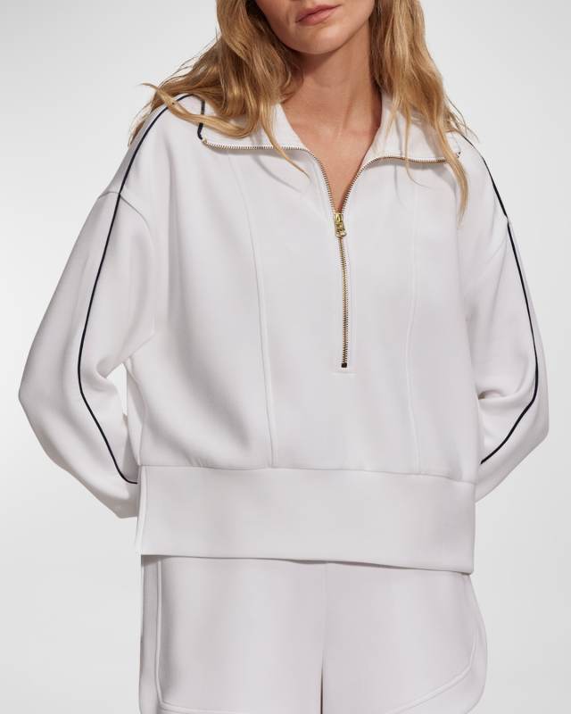 Davenport Half-Zip Cropped Sweatshirt