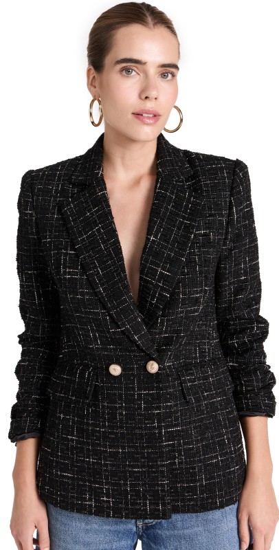 Generation Love Irene Tweed Blazer Black/White Window