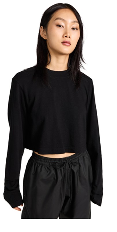 Cotton Citizen Tokyo Crop Long Sleeve Tee Jet Black