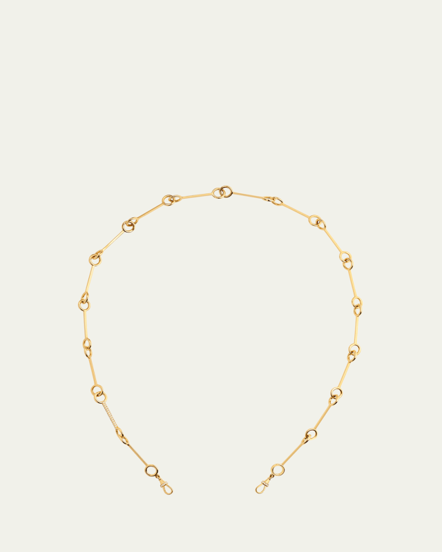 18k Yellow Gold Diamond Stick Chain Necklace