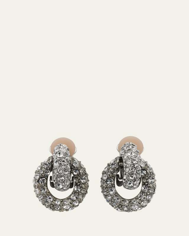 Fortuna Crystal Hoop Drop Earrings