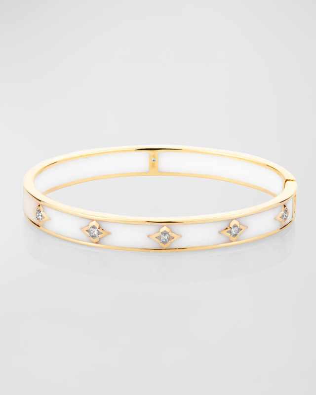 18K Yellow Gold Atlas White Gstaad Adventurous Bangle, 45mm x 55mm