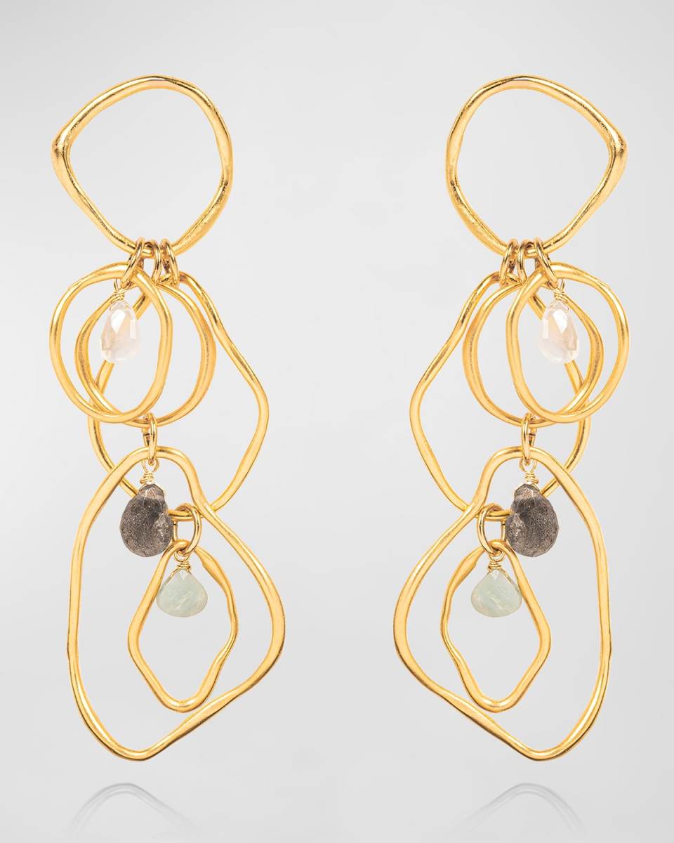 Multi-Stone Moonstone Drop Earrings