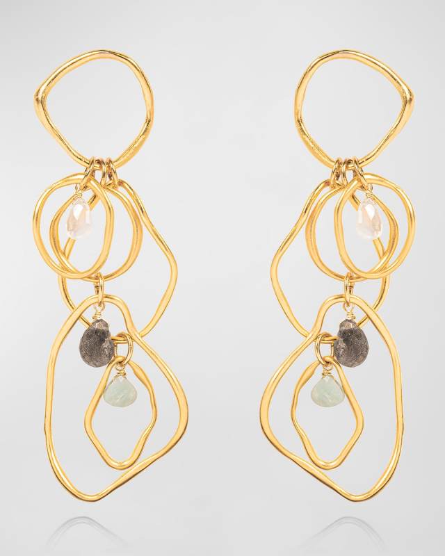 Multi-Stone Moonstone Drop Earrings