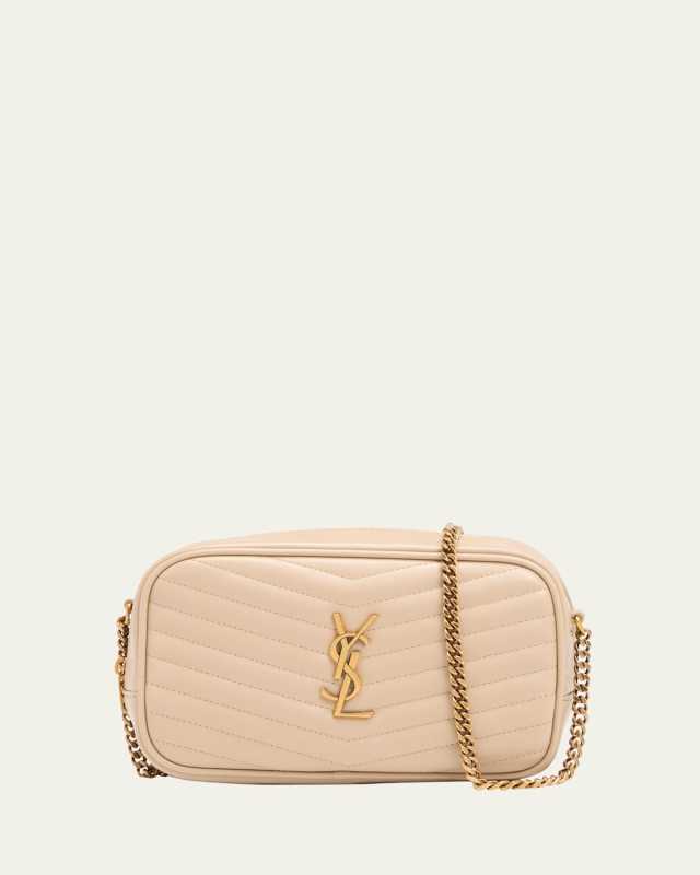 Lou Mini YSL Camera Bag in Smooth Quilted Leather