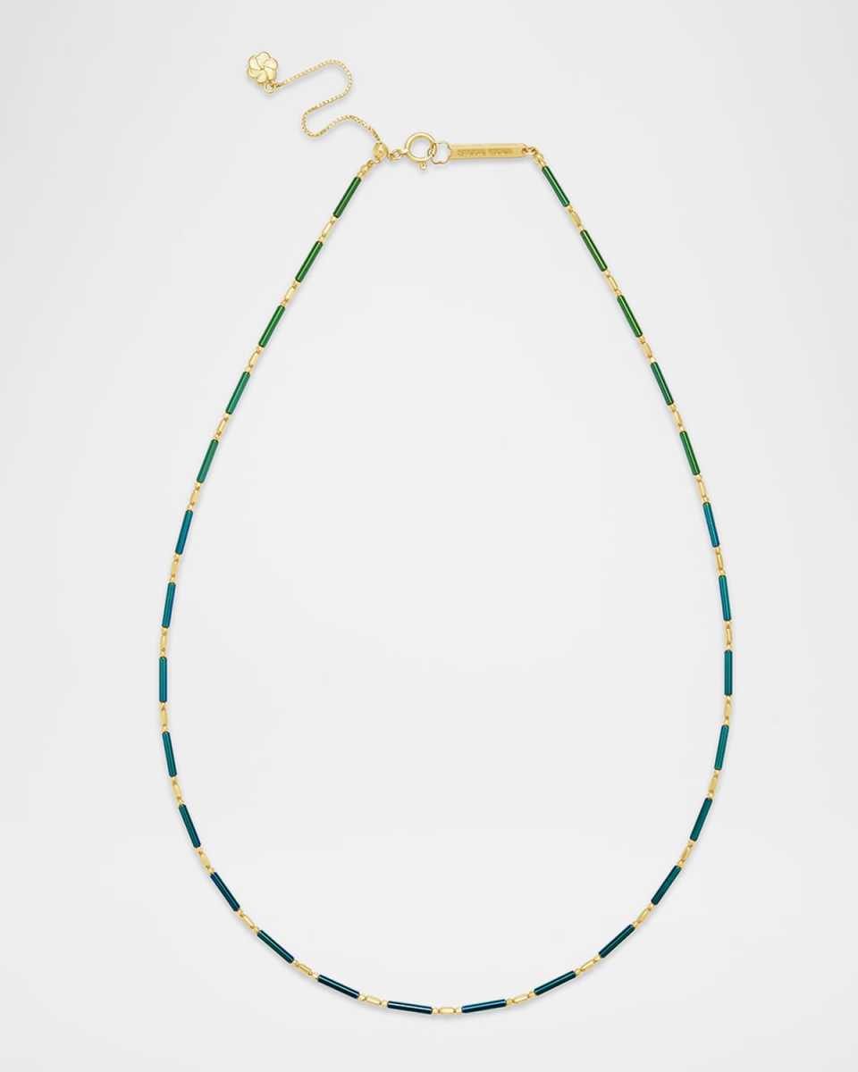 18K Yellow Gold Ombre Ceramic Necklace