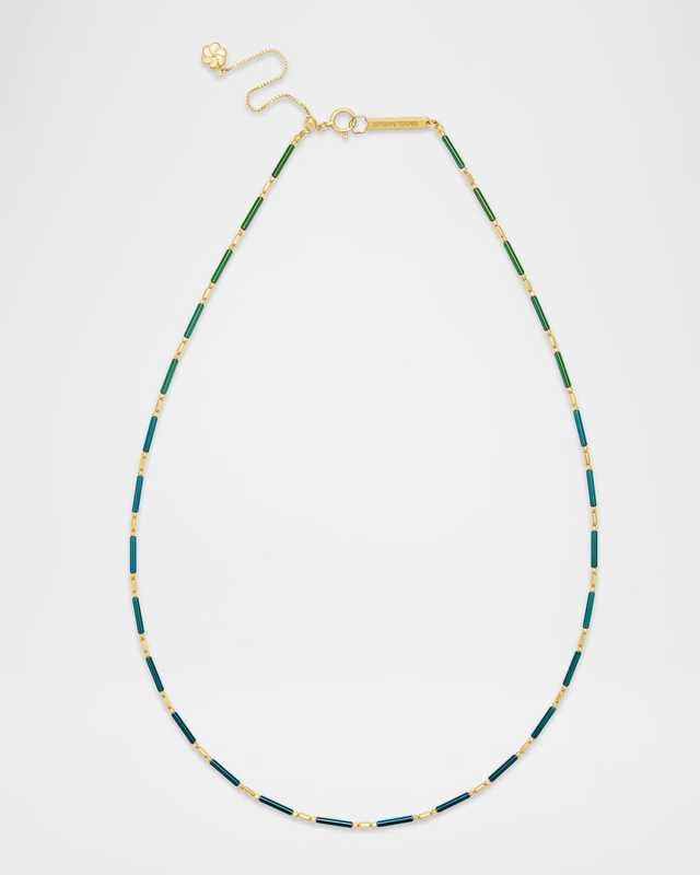 18K Yellow Gold Ombre Ceramic Necklace