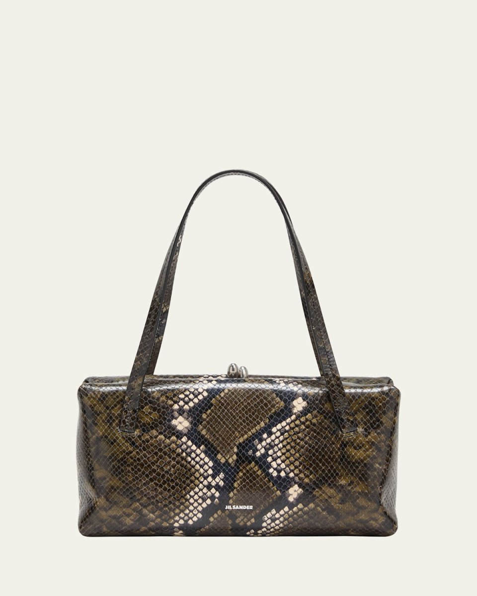 Goji Small Python-Print Top-Handle Bag