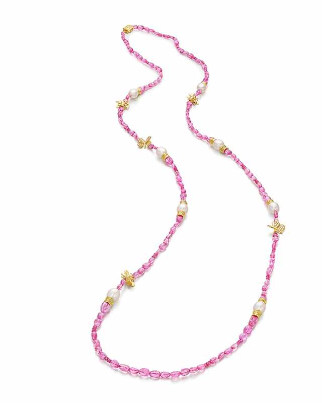 Wonderland Pink Spinel, Pearl and Diamond Necklace