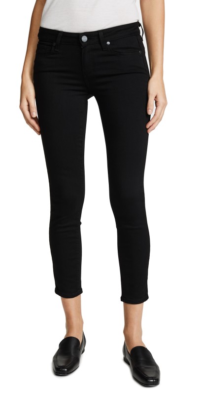PAIGE Transcend Verdugo Skinny Cropped Jeans Black Shadow
