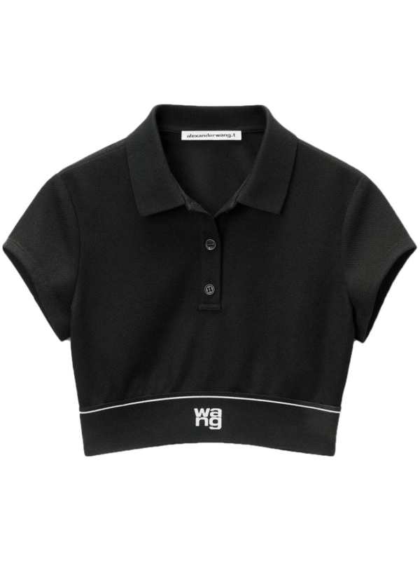 Cheerleader cropped polo top