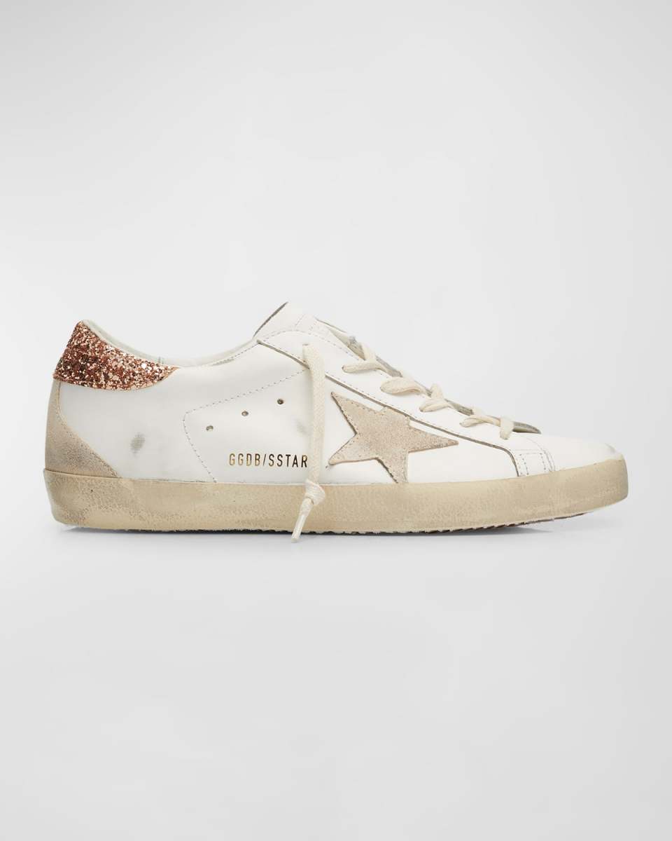 Superstar Leather Glitter Low-Top Sneakers