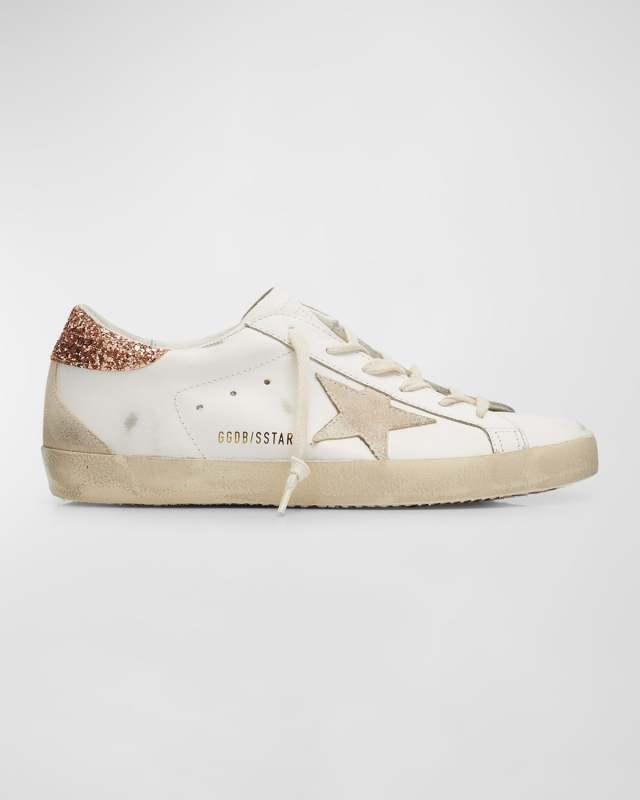 Superstar Leather Glitter Low-Top Sneakers