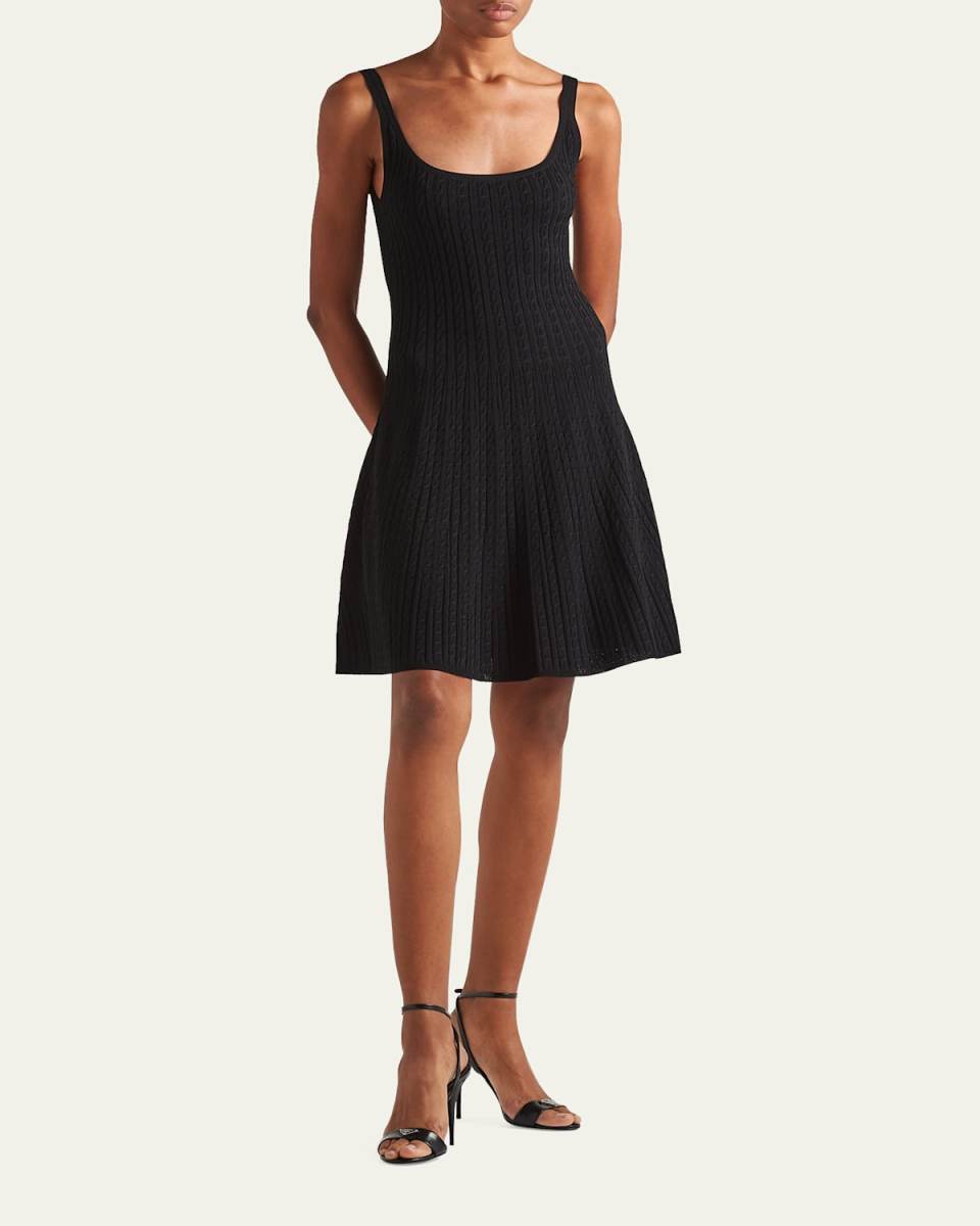 Cable Fit-and-Flare Mini Dress