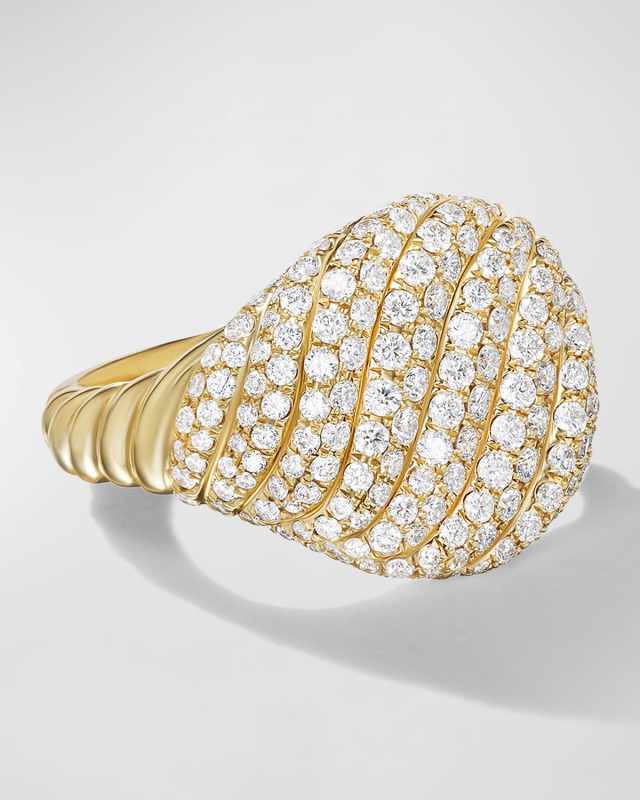 13mm Sculpted Cable Pinky Ring in 18K Gold