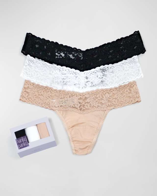 Three-Pack Original-Rise Organic Cotton Thongs