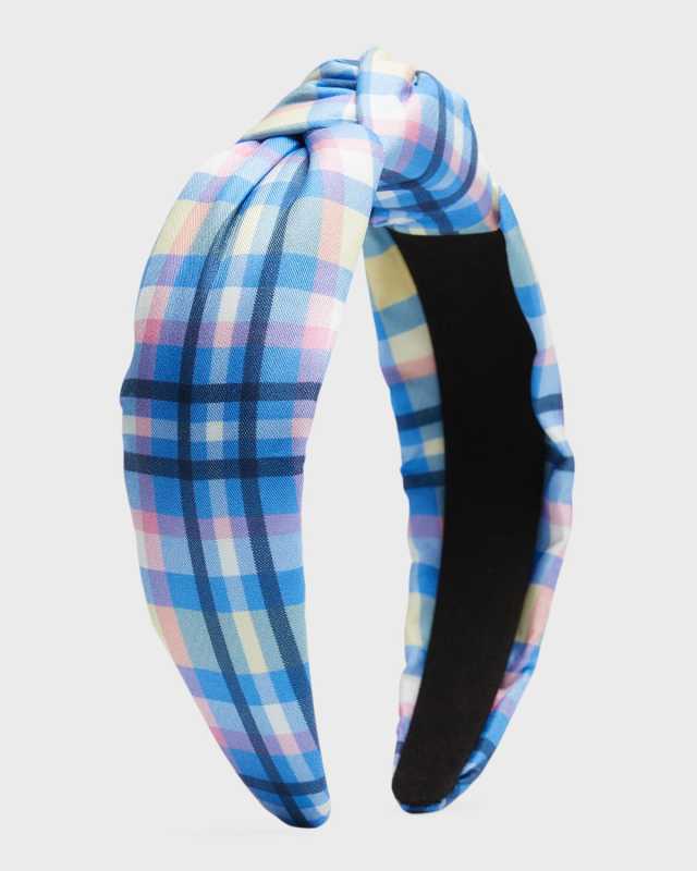 garden plaid knotted headband