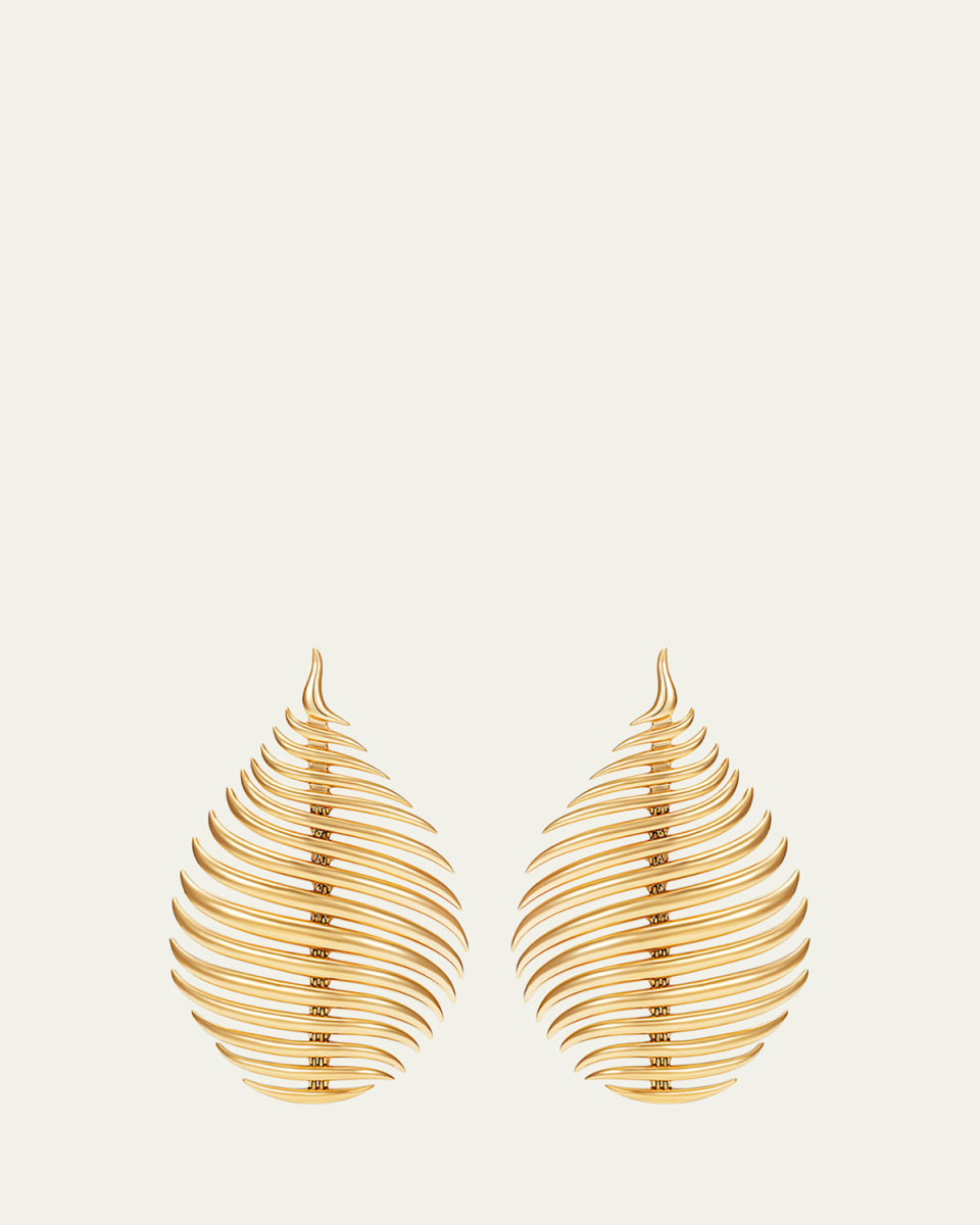 Flame Earrings in 18k Yellow Gold