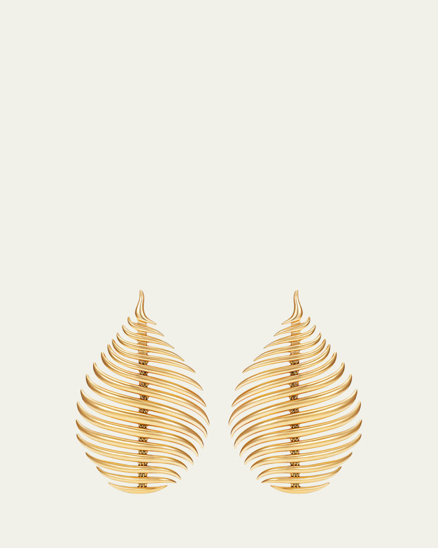 Flame Earrings in 18k Yellow Gold