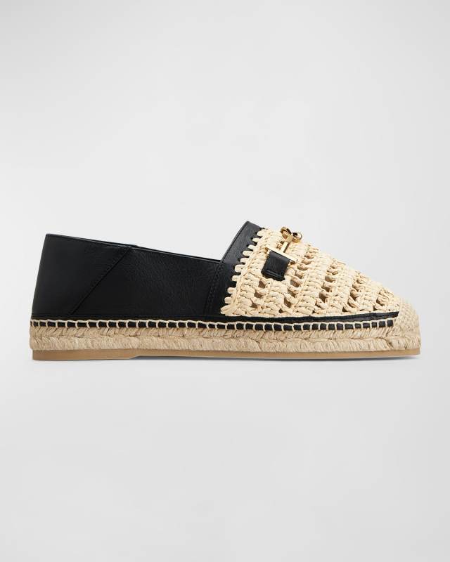 Raffia T-Ring Loafer Espadrilles