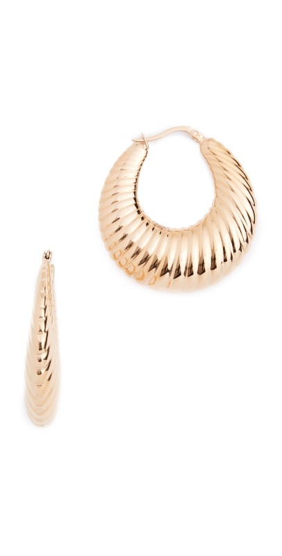 SHASHI Sadie Hoop Earrings Yellow Gold