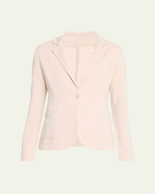 French Terry One-Button Blazer