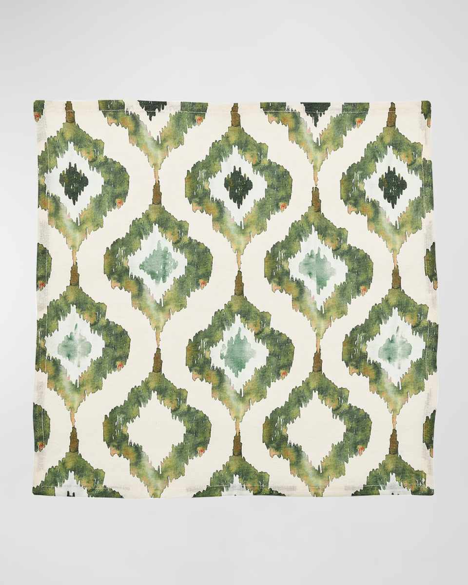 Ikat Green Watercolor Napkin