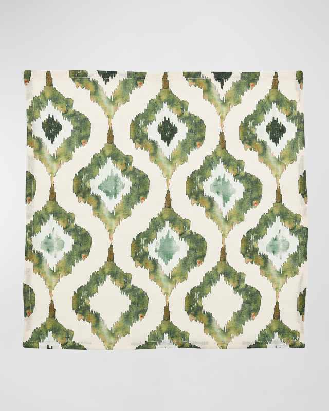Ikat Green Watercolor Napkin