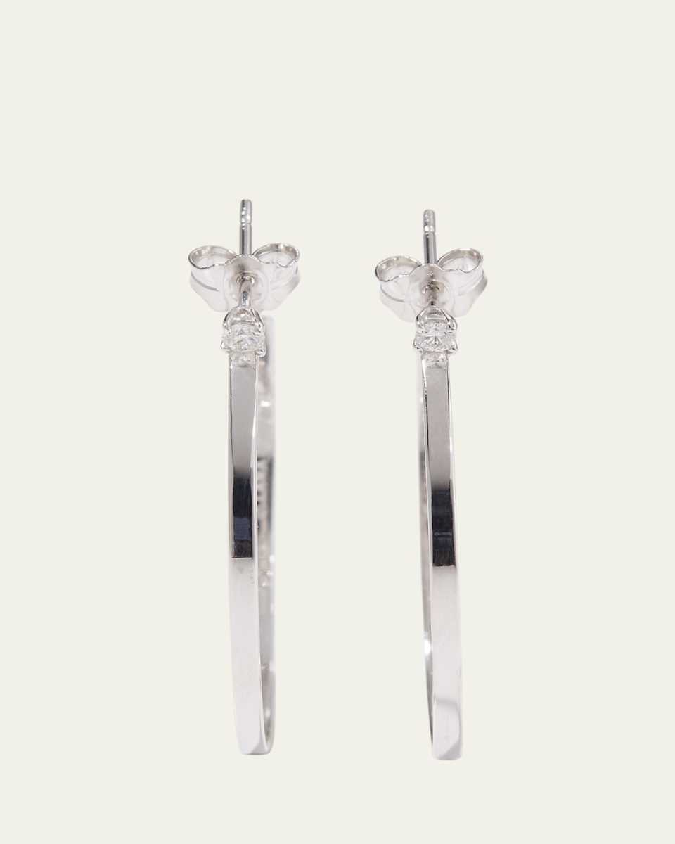 14k Diamond Sunrise Hoop Earrings
