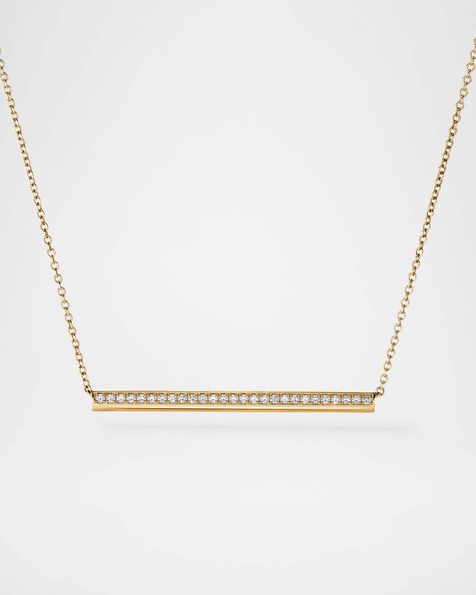 Barre 18K Yellow Gold Diamond Pendant Necklace