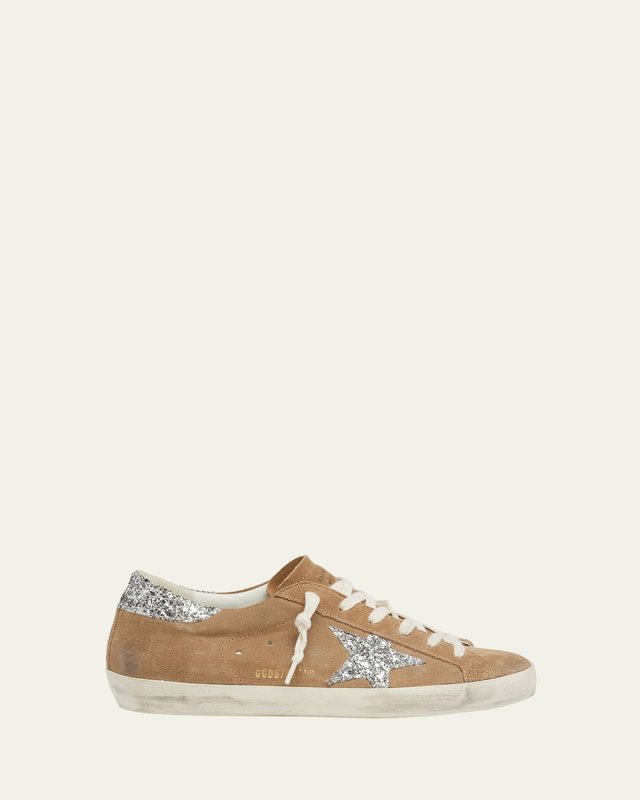 Superstar Suede Glitter Low-Top Sneakers