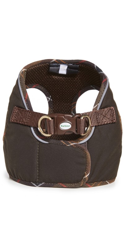 Barbour Wax Step-In Dog Harness Classic Tartan/ Olive L