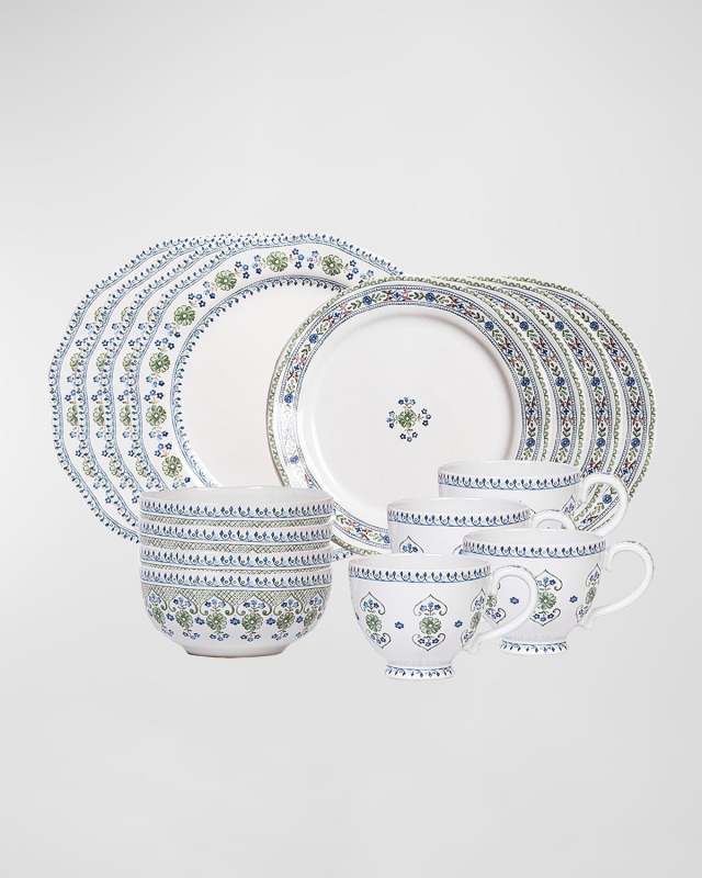 Villa Seville 16-Piece Place Setting, Chambray