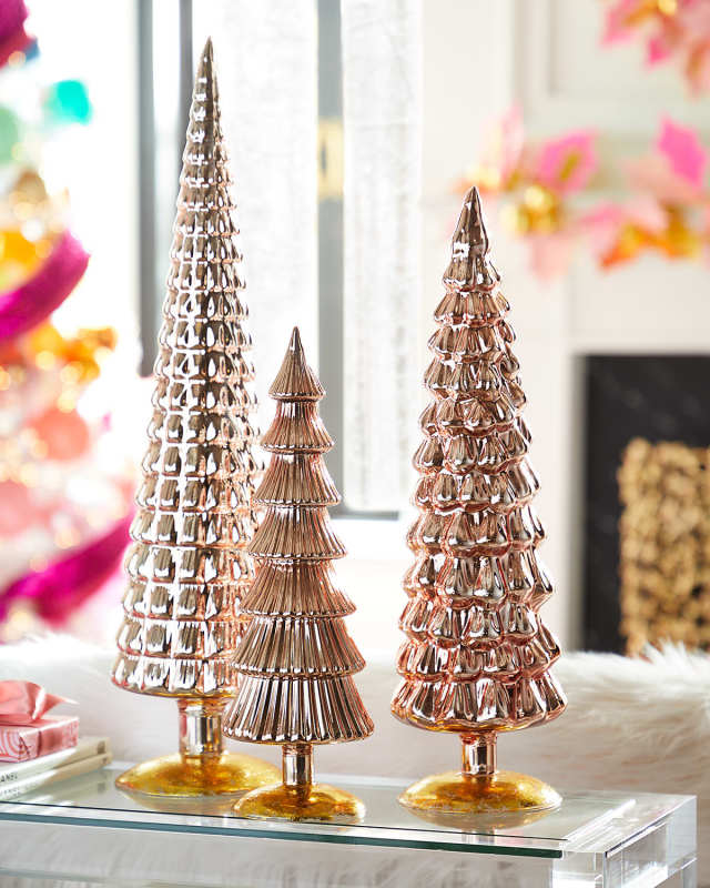 Rose Large Hue Trees, Set of 3