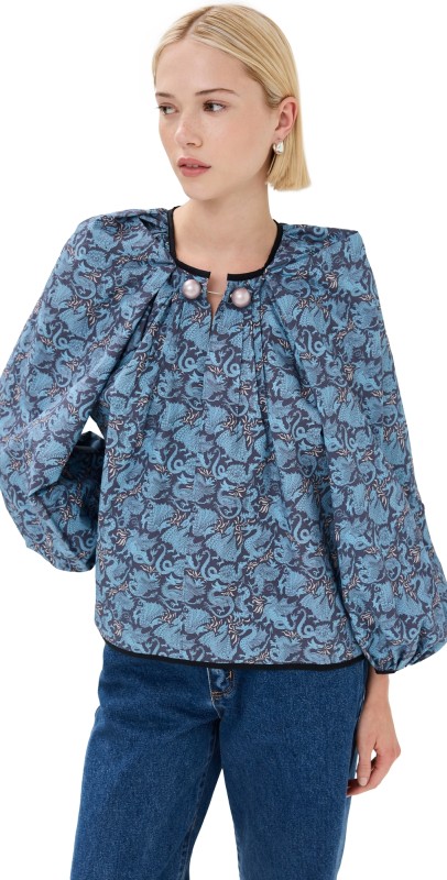 Nackiye Grand Bazaar Top Dragon Blue