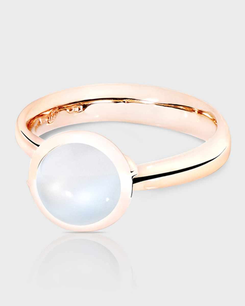 Bouton 18k Rose Gold Small Sand Moonstone Ring, Size 7