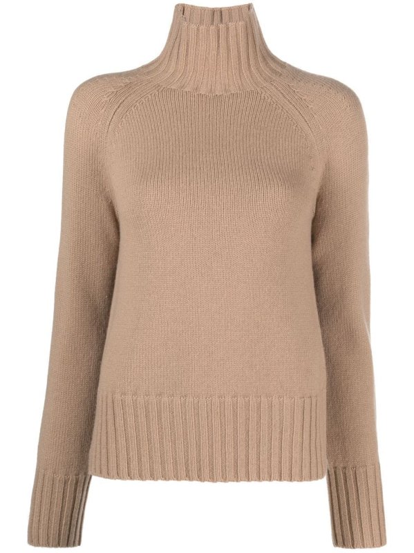 fine-knit high-neck sweatshirt